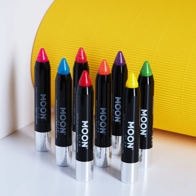 Moon Glow Neon UV Glitter Body Crayons Azul 3.2g