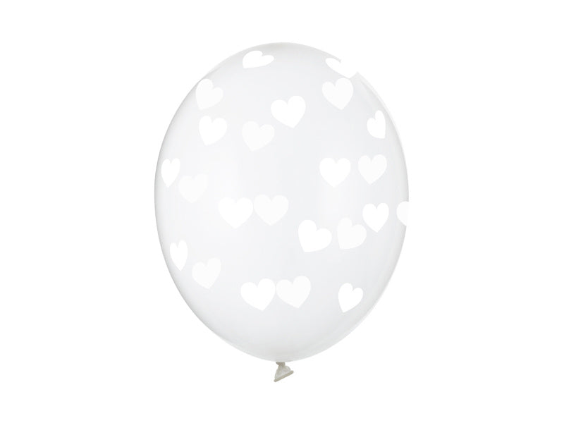 Globos Transparentes Corazones Blancos