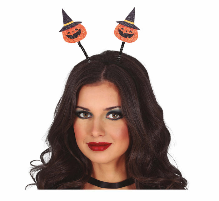 Diadema de Halloween Calabazas con Sombrero