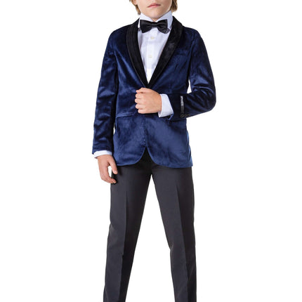 Blazer de terciopelo azul oscuro chico <tc>OppoSuits</tc>