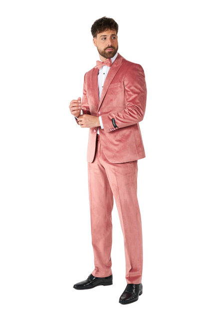 Esmoquin de terciopelo rosa claro para hombre <tc>OppoSuits</tc>