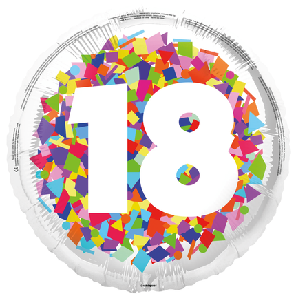 18 Años Globo de Helio Confeti Vacío 45cm