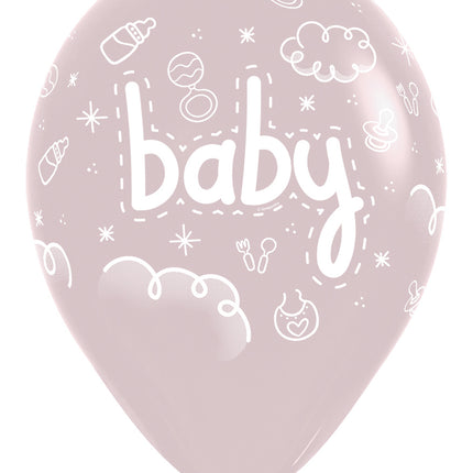 Globos Bebé Pastel Rosa Crepúsculo 30cm 25pcs