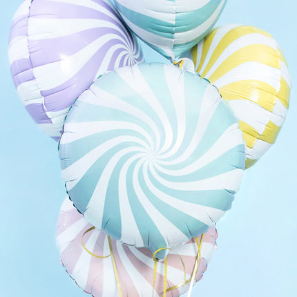 Globo de Helio Azul Claro Remolino 45cm Vacío