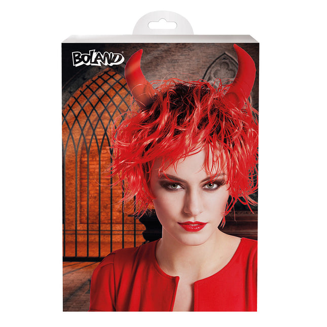 Peluca Halloween Rizada Roja