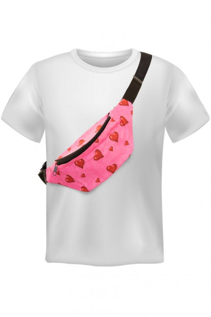 Riñonera Rosa Con Corazones
