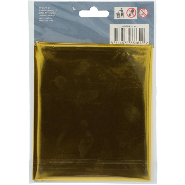 Globo Foil Figura 1 Oro Metalizado XL 86cm vacío