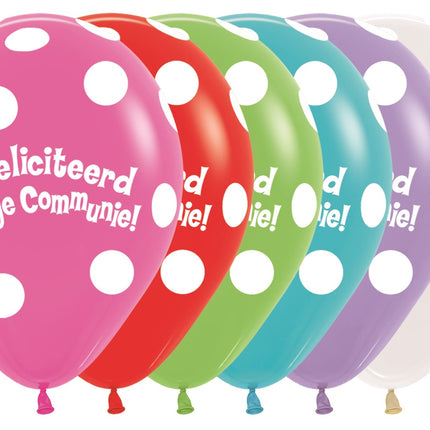 Globos Comunión Lunares Mix 30cm 50pcs