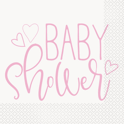 Servilletas Baby Shower Rosa 16pcs
