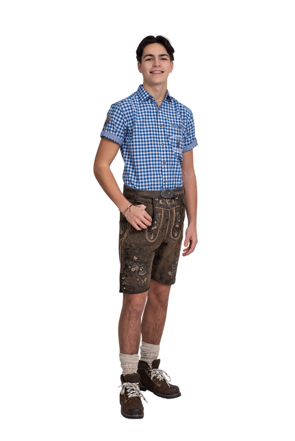 Lederhose Marrón Hombre Corto Vintage