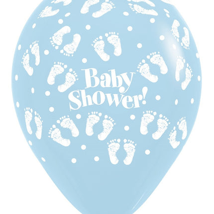 Globos Baby Shower Huellas Pastel Mate Mix 30cm 25pcs