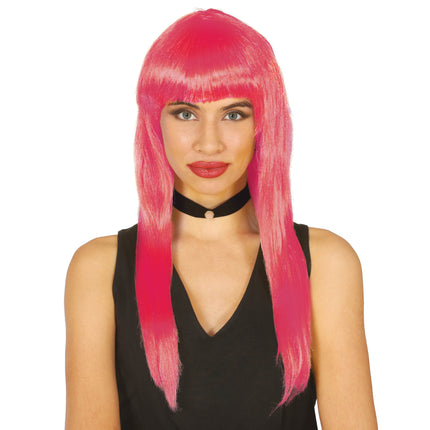 Peluca Rosa Flequillo