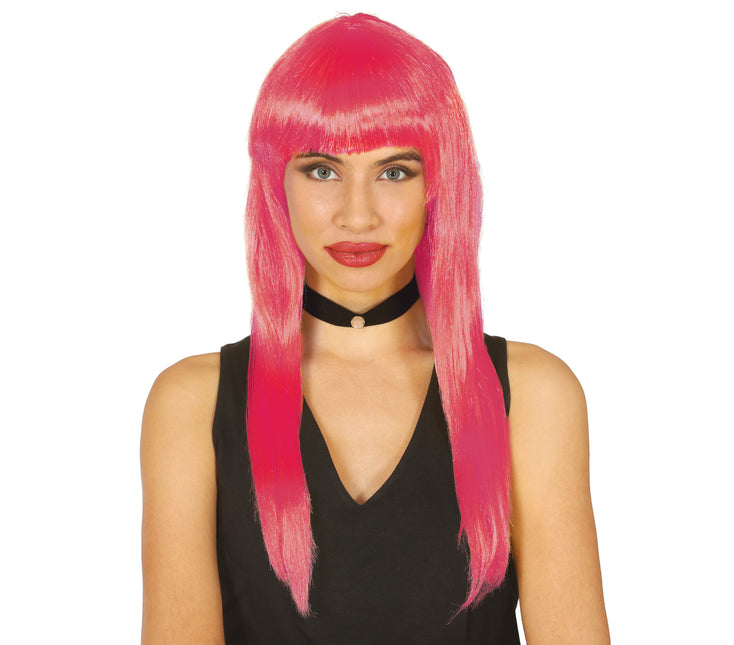 Peluca Rosa Flequillo