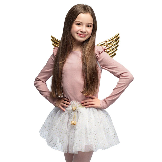 Set Accesorio Angel Niña Oro Blanco