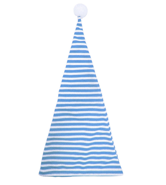 Sombrero de dormir azul y blanco