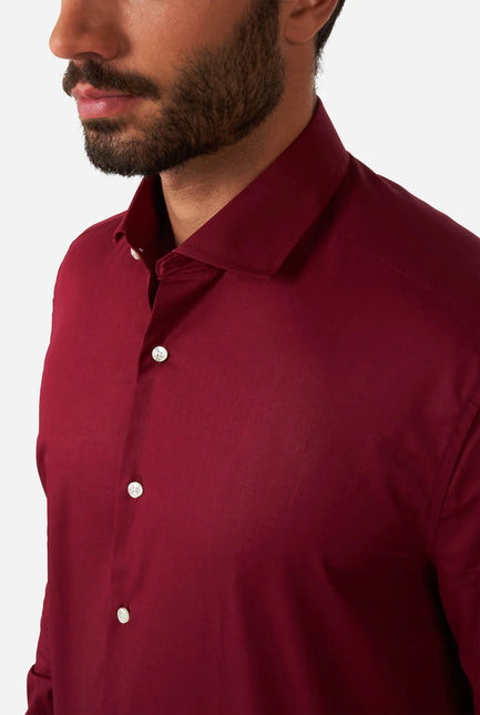 Camisa Roja Burdeos Hombre <tc>OppoSuits</tc>