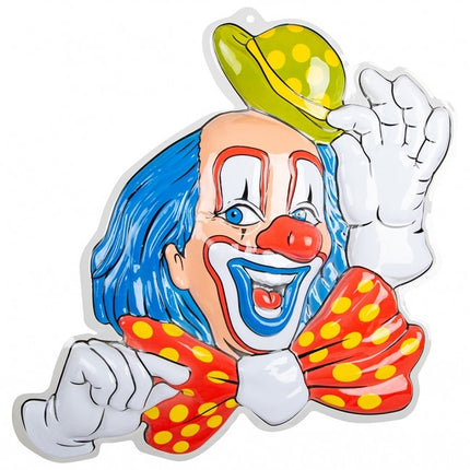 Decoración mural Payaso Pelo Azul 50cm
