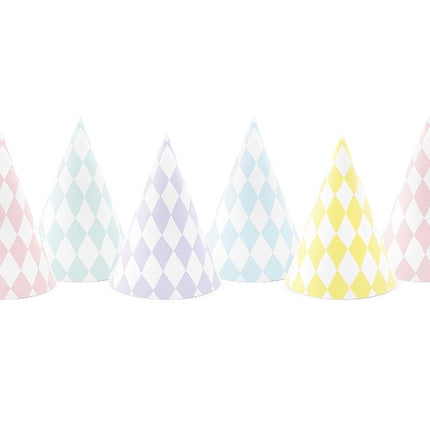 Sombreros de fiesta de colores 10cm 6uds.
