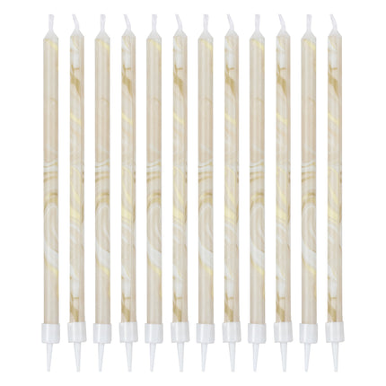 Velas Mármol 18cm 12uds