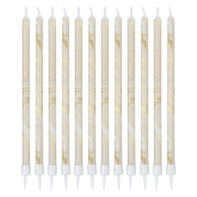 Velas Mármol 18cm 12uds