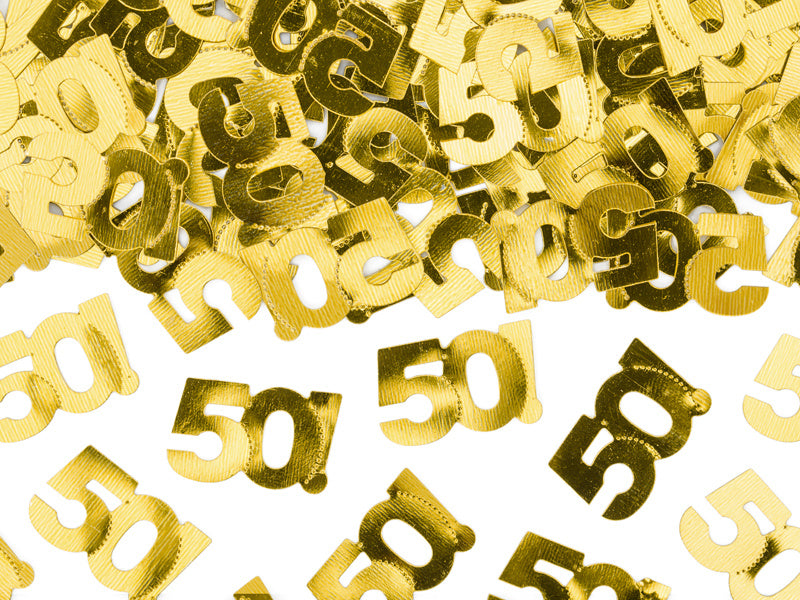 Confeti de mesa 50 Años Oro