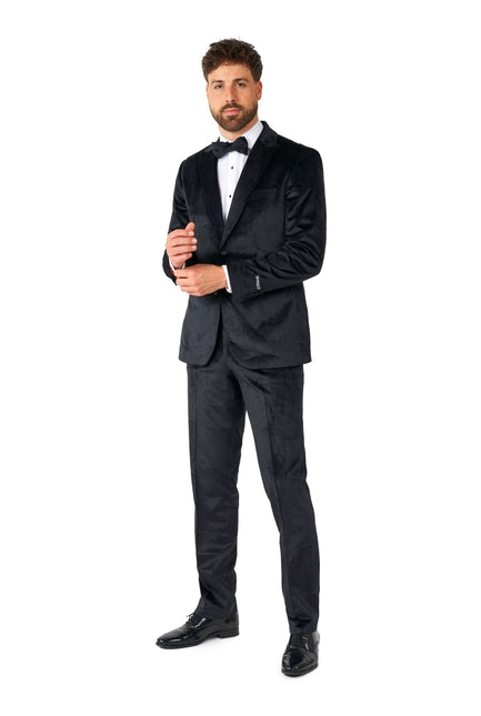 Esmoquin de terciopelo negro para hombre <tc>OppoSuits</tc>