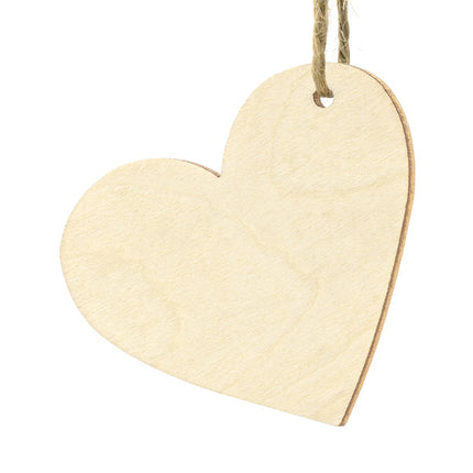 Colgantes Corazón Madera 6cm 10pcs