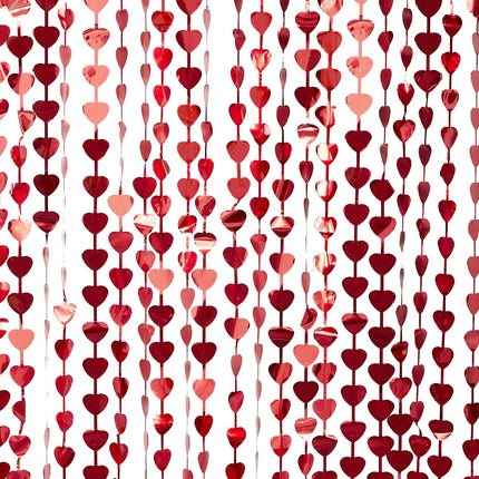 Decoración Colgante Roja Corazones 2,5m