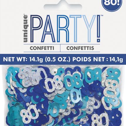 80 Años Bolsa Confetti Azul 14gr