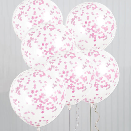 Globos Confeti Rosa 40cm 6pcs