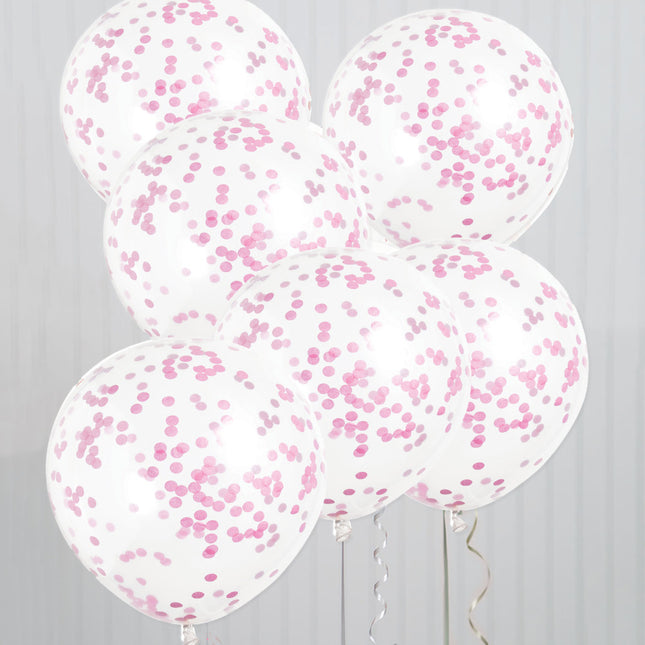 Globos Confeti Rosa 40cm 6pcs