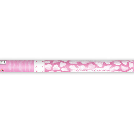 Cañón Confeti Corazones Blanco 60cm