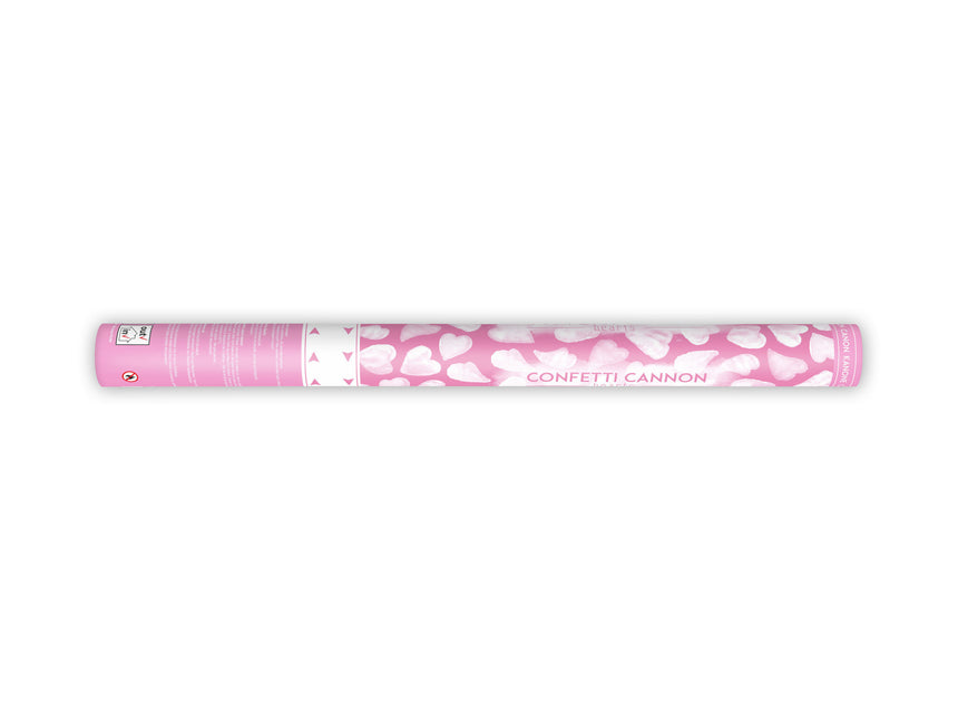 Cañón Confeti Corazones Blanco 60cm