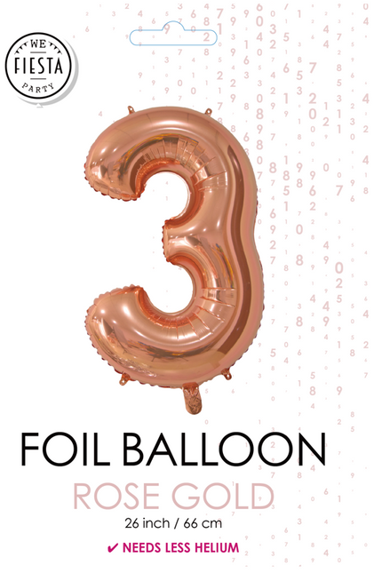 Globo foil Figura 3 Oro Rosa 66cm