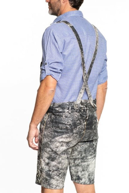 Lederhose Piel Sombra Corta Negro y Tirantes