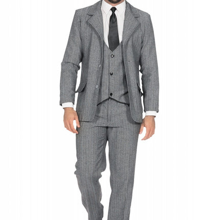 Traje Chaqueta años 20 Rugientes Hombre Gris
