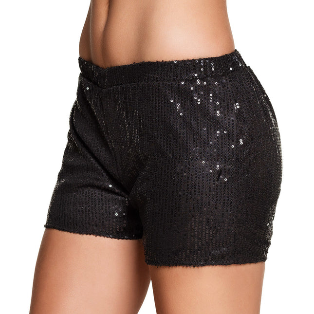 Pantalón Corto Lentejuelas Negro M