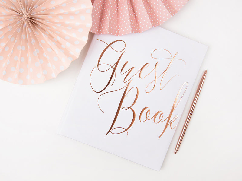 Libro de Visitas Letras Oro Rosa 24,5cm