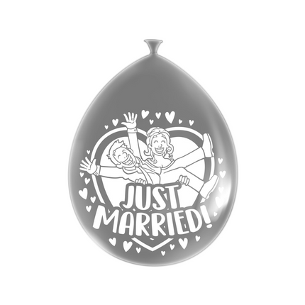 Globos Just Married Plata 30cm 8pcs