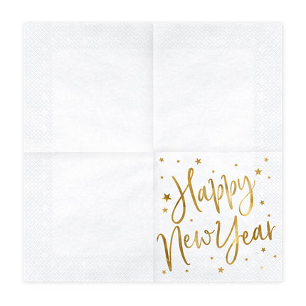 Servilletas Feliz Año Nuevo Blanco 33cm 20pcs
