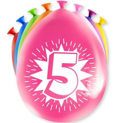 Globos 5 Años Hurrah 30cm 8pcs