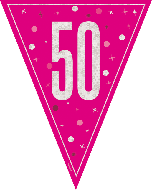 50 Años Guirnalda Rosa 2,5m