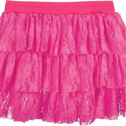 Mini falda rosa volantes encaje