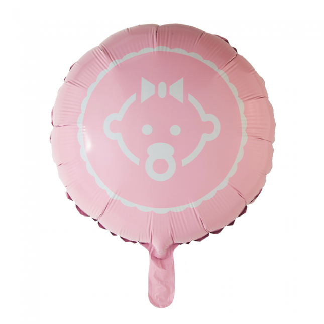 Globo de Helio Bebé Niña Rosa Claro 45cm vacío
