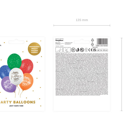 Globos Happy Birthday To You Mix 30cm 6pcs