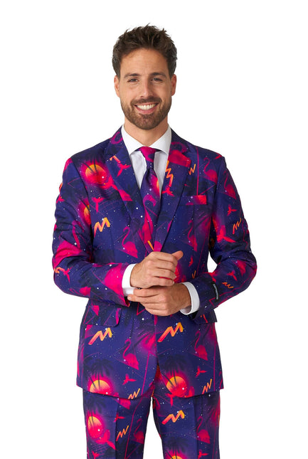 Traje Azul Oscuro Retro Neón Hombre <tc>Suitmeister</tc>