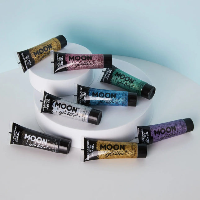 Gel para el pelo con purpurina holográfica Moon Glitter Verde 20ml