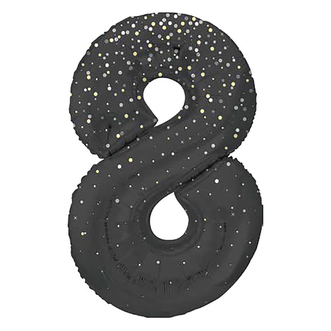 Globo Figura 8 Años Lunares Negros 86cm