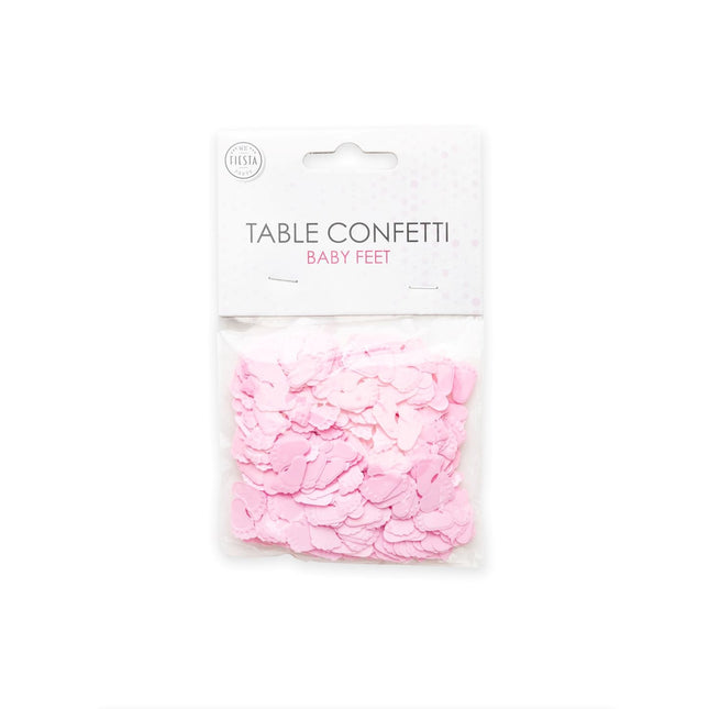 Confeti de mesa Pies de Bebé Rosa