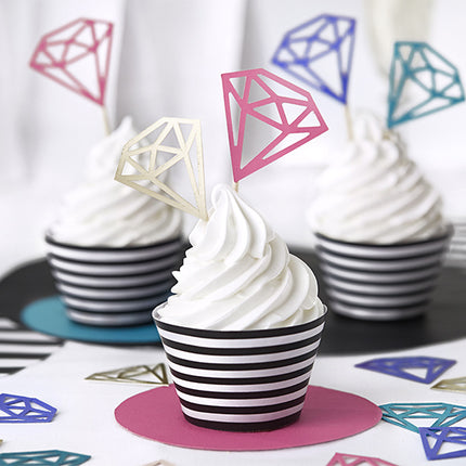Cupcake Toppers Diamante 25.5cm 5pcs